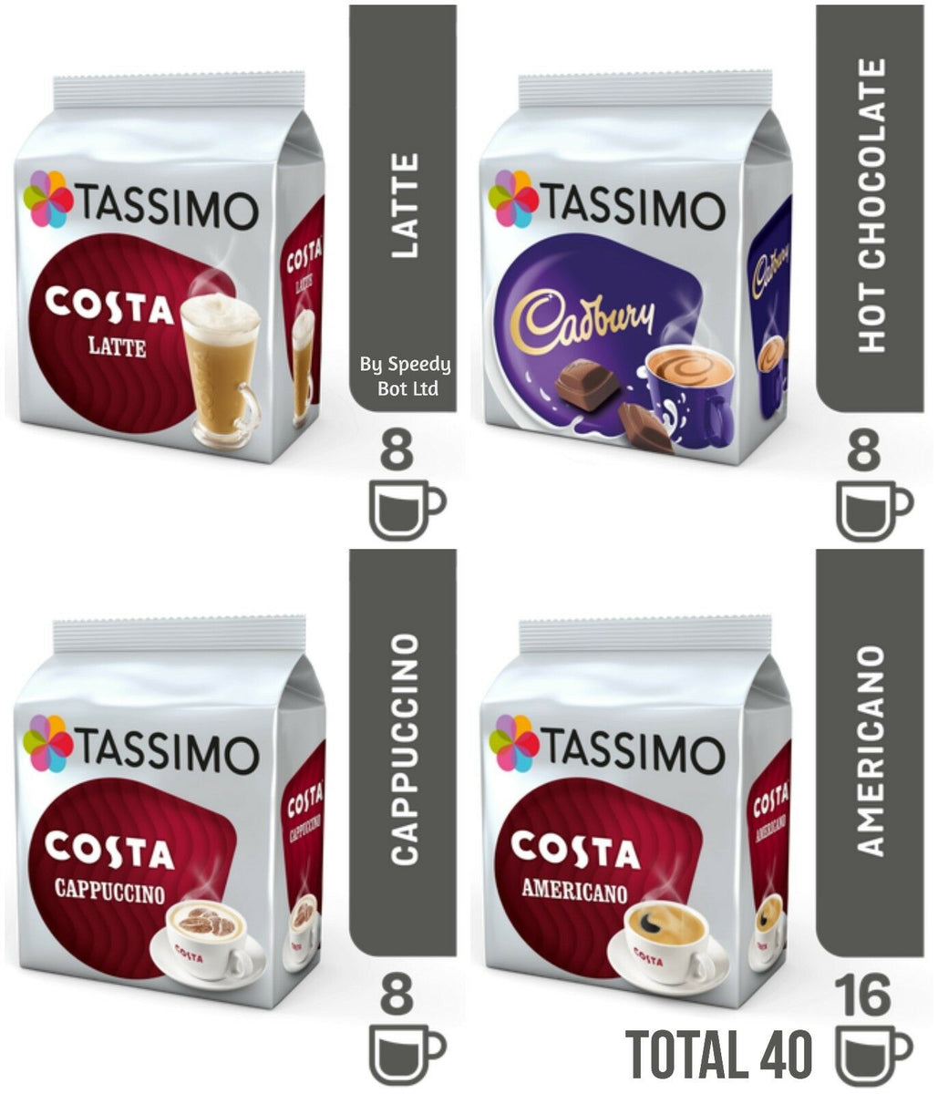 Tassimo Costa Cappuccino Coffee Pods 1 Pack 8 Large Cup Size T Disc Pods  215ml