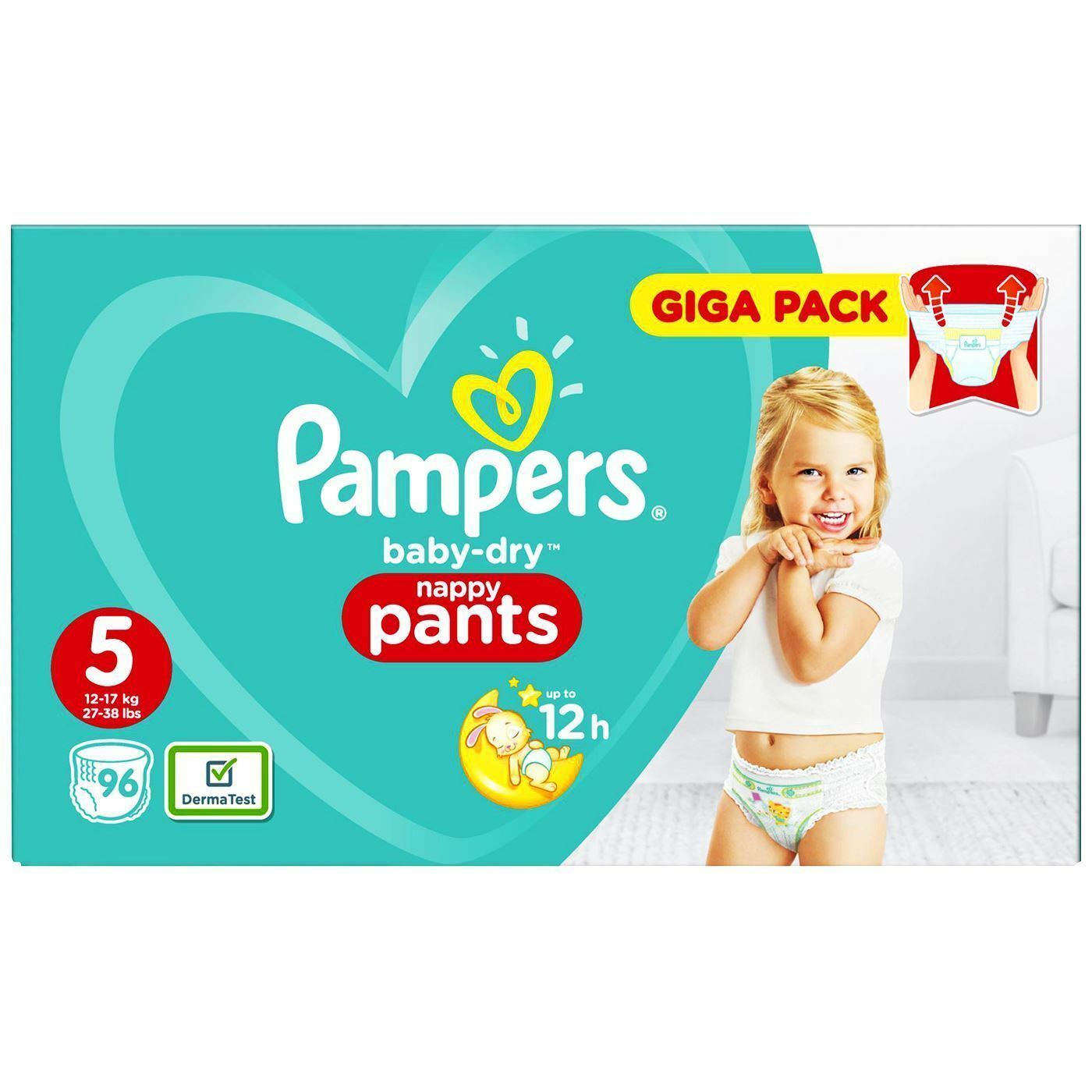 Pampers Baby Dry Nappy Pants Diaper Taped Stretchy Nappies Size 4