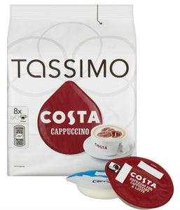 TASSIMO T Discs Refill Pods Costa Coffee Vanilla Latte Cups Cartridge Cadbury UK