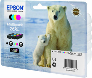 EPSON T2636 26XL ORIGINAL SET OF 4 INKS POLAR BEAR T2621 T2632 T2633 T2634 26 xl