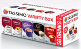 TASSIMO Variety Box Pack T Discs Pods Coffee Latte Cappuccino Americano Cadbury