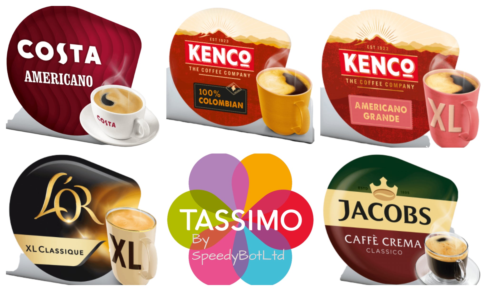 TASSIMO Coffee Capsules T-Disc Pods / Mixed Variety Packs of 20,36 or 48  t-discs